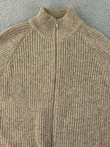 Vintage Orvis Pullover Herren Large Beige Ellenbogen Patches Full Zip Oatmeal 80er 90er - Bild 12 von 15
