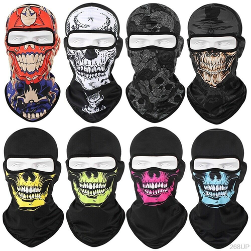 Tactical Full Face Masks Skull Balaclava Motorcycle Bike Helmet Liner Hap Adults - Picture 8 of 49