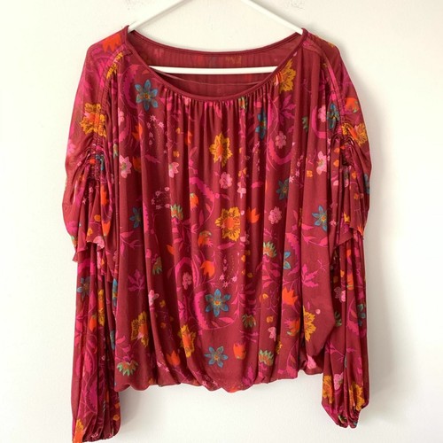 Free People wild flower honey mesh top medium
