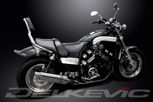 SISTEMA DE ESCAPE COMPLETO YAMAHA V-MAX VMX1200 350mm SILENCIADORES BSAU redondos inoxidables - Imagen 4 de 5