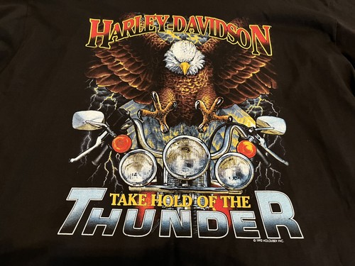 NWT Vintage Harley Davidson Shirt 1992 Holoubek Take Hold Thunder Mens XXL 2XL - Picture 2 of 7