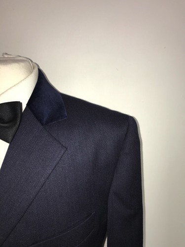 SAMUEL WINDSOR - Mens Long DARK BLUE COVERT WOOL COAT - 40 Reg - WORN ONCE - Picture 3 of 12