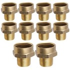 Feamle Garden Hose Adapter, 3/4" FH x 1/2" MIP Brass Lead Free 10 Pack