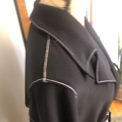 CHICO'S Travelers Contrast Trim Trench Coat NWT Black Chico's Sz 3(16-18) $199 - Picture 4 of 11