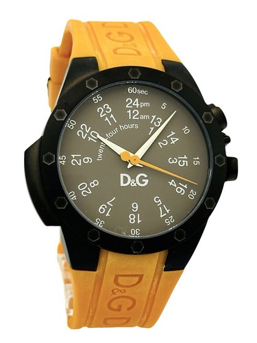 D&G Dolce & Gabbana Men's DW0596 Jack Gunmetal Dial Orange Rubber Strap Watch - Picture 3 of 20