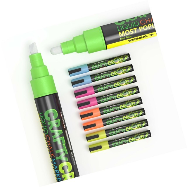 Crafty Croc Liquid Chalk Markers, Glow in the Dark Neon Chalk Pens, Includes eBay