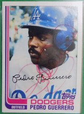 Pedro Guerrero Los Angeles Dodgers 1982   Autographed Card