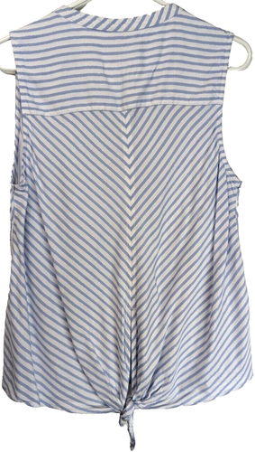 Ariat Womens L Breezy Sleeveless Indigo Shimmer Stripe Top Western Style Shirt - Picture 7 of 9