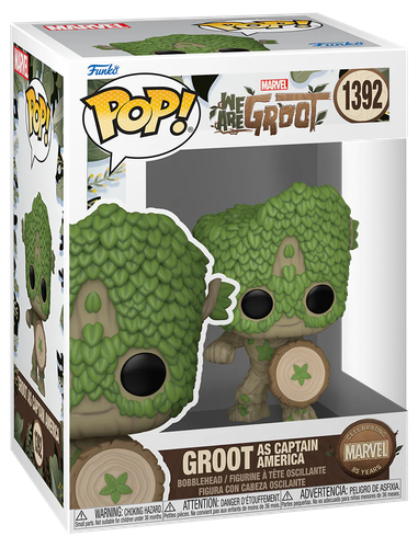 Funko POP! Marvel We Are Groot #1392 Groot As Captain America - New, Mint Condit - Picture 2 of 3
