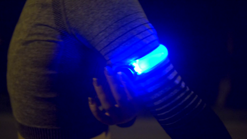 4 Blue LED Running Armbands Reflective Flashing Running Jogging High Visibility - Picture 9 of 12