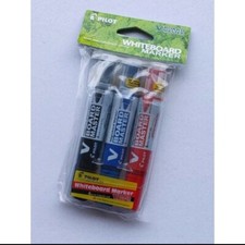 3PCS Pilot V Board Master Whiteboard Marker Bullet With Free Case