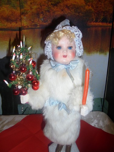 Alter Lichterengel, ca. 45 cm groß, mit Flügelchen, Tannenbaum und Kerze - Bild 2 von 8