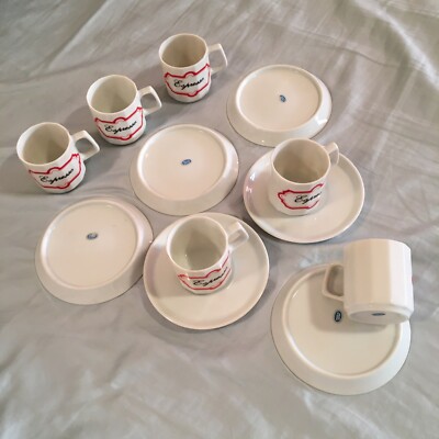 Set of 6 Espresso Cups, Vintage Mid century Coffee Service