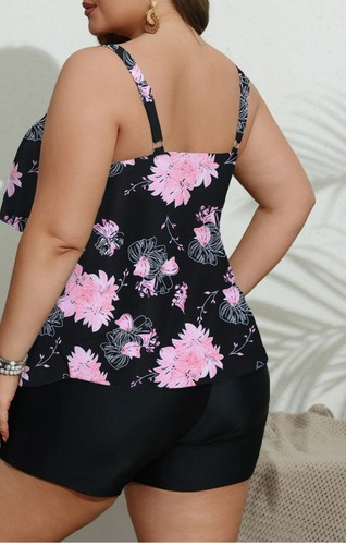 A. Jesdani Women Plus Size Tankini Swimsuit Tummy Control Two Piece Size 4XL New - Picture 2 of 4