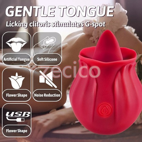 Waterproof-Rose-Vibrator-Clit-Nipple-Sucker-Women-Massager-Toy-use Lubricant US - Picture 26 of 54