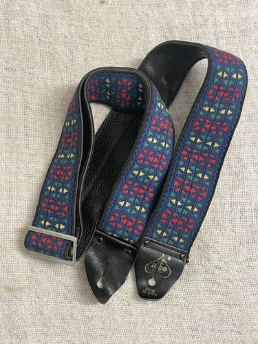 CINTURINO CHITARRA VINTAGE ANNI 60 USA ACE BLU TESSUTO HIPPIE BECK CLAPTON HENDRIX CSNY - Foto 5 di 9