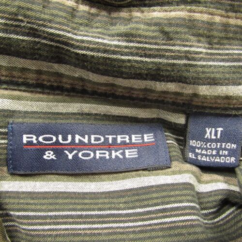 Roundtree Yorke Shirt Men XLT Extra Large Tall Black Striped Long Sleeve - Picture 3 of 6