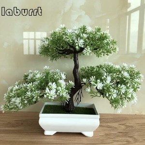 Artificial Bonsai Tree Greeting Plant Fake Green Plants Flower