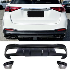 für Mercedes GLE W167 Heckdiffusor Auspuffblende GLANZ SCHWARZ 63 Nightpaket