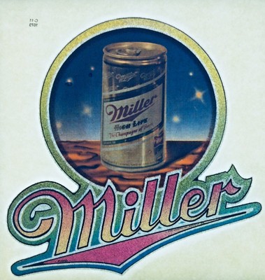Original Vintage Classic Miller Lite A Fine Pilsner Beer Iron On Transfer