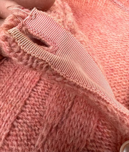 Vintage Kenwyn Damen Pullover Knopfleiste Cardigan Medium Pink/Pfirsich Bibliothekar - Bild 9 von 11