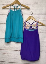 Ivivva Girls by Lululemon Lot Of 2 Built In Bra Tank Top Size 12