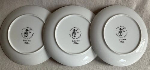 Liz Ross THE MONKEY AND THE PEDDLER ‘VILLA’ 7” Dessert Plates (set of 3) - Picture 3 of 4