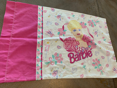 BARBIE DOLL PINK PRINCESS PILLOW CASE 1995 Made in USA