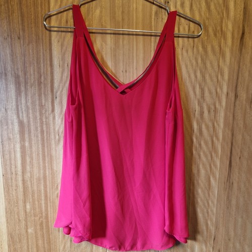 PORTMANS Ladies Red Sleeveless cute dressy top Sz 12 cocktail/work - as new - Picture 2 of 3