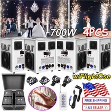 4PCS Cold Spark Machine 700W Wedding DJ Party Stage Effect with Road Case