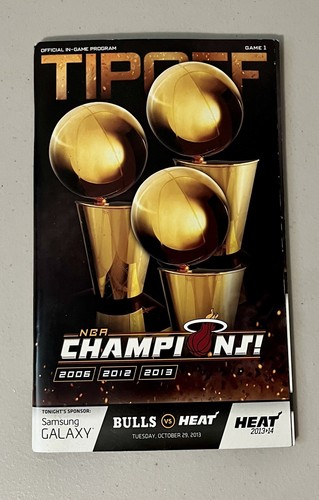 Original Rare Miami Heat Game 1 Program from 2013 NBA Champions vs Chicago Bulls - Picture 1 of 5