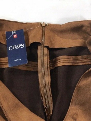 Chaps Womens' Faux Leather Skirt 18W - Brown - Picture 4 of 5