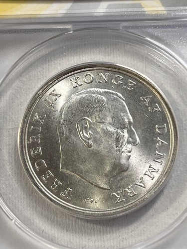 1964 Denmark 5 Kroner Princess Anne-Marie Wedding Graded MS 63 by ANACS - Picture 3 of 4