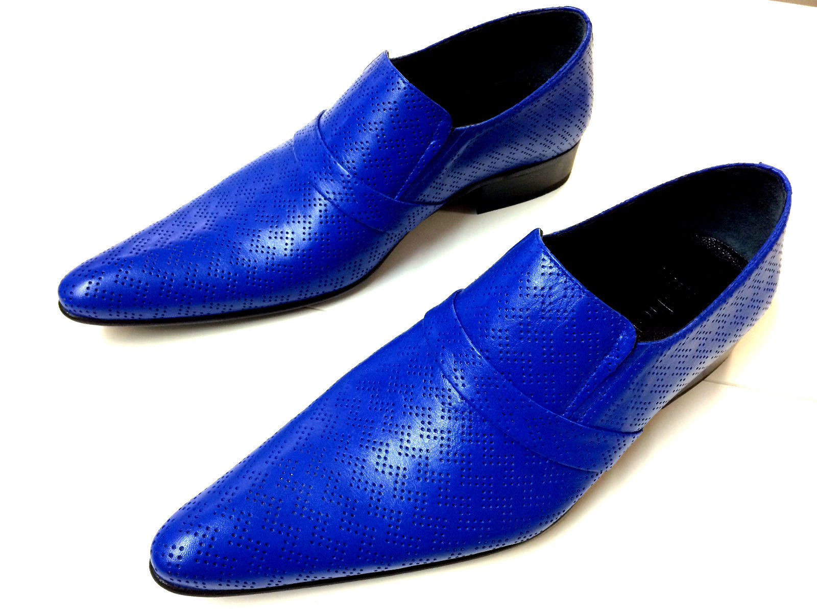 Chelsy monospalla Uomo Scarpa Blu Slipper buco Design Leather suola in cuoio 42 Scarpe classiche da uomo Chelsy monospalla Uomo Scarpa Blu Slipper buco Design Leather suola in cuoio 42 Scarpe classiche da uomo