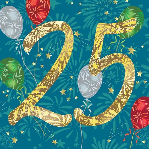 Twizler 25th Birthday Card - Unisex Age 25 Celebration Card for Him or Her - Picture 2 of 6