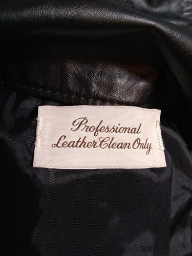 The Leather Shop Vest Men's XL 46R Buttonup V-Nk Slit Pkts Leather Black Vtg EUC - Picture 11 of 12