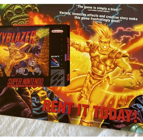 Skyblazer Poster Super Nintendo NES 1994 SNES Video Game Store Promo 24x39 RARE - Picture 5 of 9