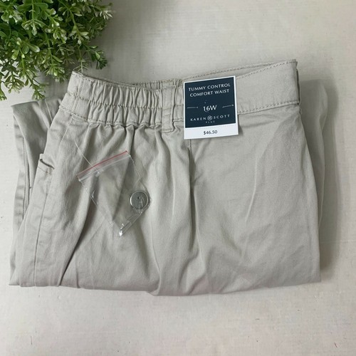 Karen Scott Plus Tummy Control Comfort Waist Capri Pants 16W Stone Wall - Bild 2 von 9