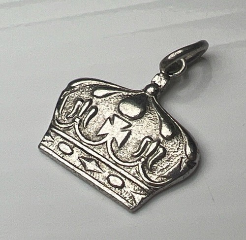 WELLS Plata de Ley 925 Retro Colgante Cruz Corona Realeza 4H Reina Rey 1975 - Imagen 1 de 6