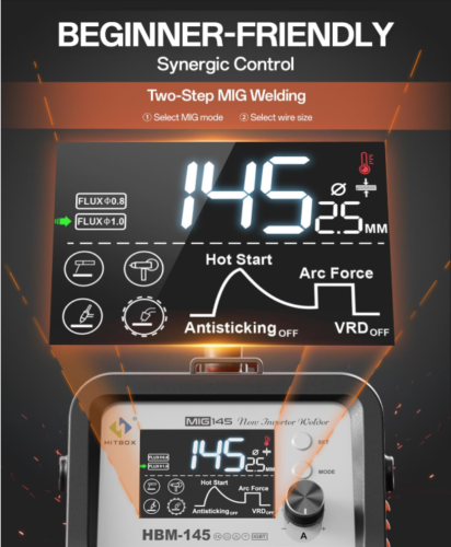 Soldadora HITBOX-220V MIG Flux core sin gas MMA LIFT-TIG IGBT Inverter - Imagen 4 de 14