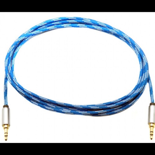 Cable de audio macho MediaBridge de 8 pies resistente a enredos de 3,5 mm MPC-35-8TBL/WH - Imagen 1 de 2