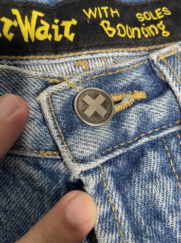 Vintage 90er Dr Martens AirWair Herren 29 Super Baggy Schmetterling Knopf Denim Jeansshorts - Bild 2 von 15