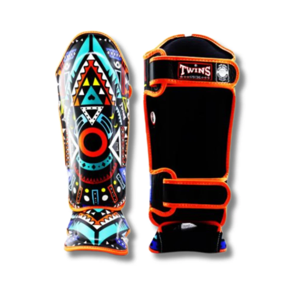 Twins Shin Special FSGL10-57 Boxing Leather Protector Pads Guards MMA Handmade - Image 2 of 4