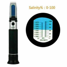 Handheld 0-100   Salinity Mission Refractometer Meter ATC For Seawater Aquarium
