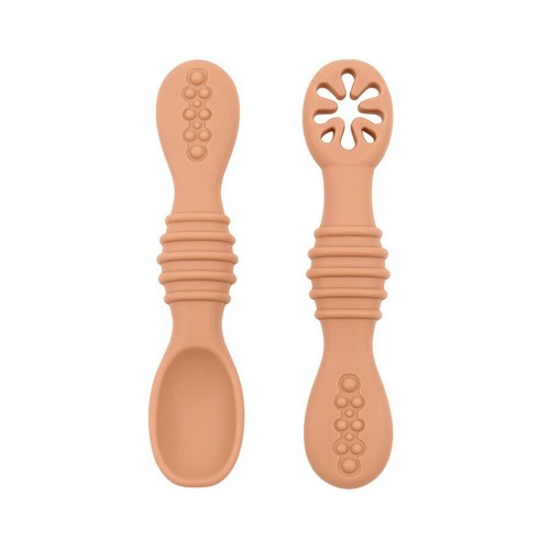 Feeding Spoon Set Baby Toddler Training Weaning Tableware 2Pcs Silicone Utensil - Picture 19 of 25