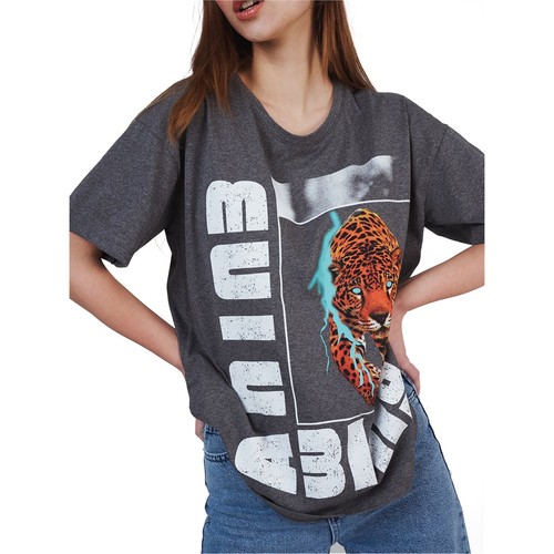 Womens Graphic T-Shirt Crawling Tiger Cotton Tee Relaxed Fit Fashion Tee Ladies - Picture 2 of 3