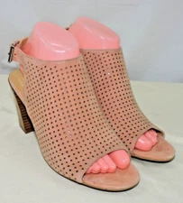 Sole Society Women's Sasandrah Studded Block Heels Sandals Bright Red  8 US