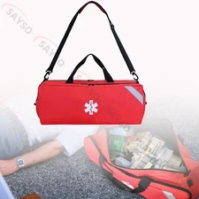  Red First Aid Responder Bag Empty EMT Trauma Bag for Home, Car, Travel, Camping
