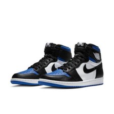 NEW 2020 NIKE AIR JORDAN 1 RETRO HIGH OG "ROYAL TOE" BLK/WHT 555088-041 SZ 10.5
