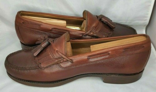 Mens Bostonian Crown Windsor Brown Leather Kiltie Tassle Loafers w trees Size 10 - Picture 5 of 10